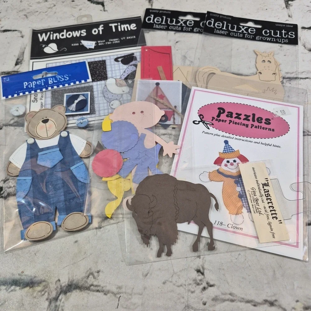 Vintage Scrapbooking Paper Cut Out Embellishments Lot Horse Teddy Bear Bison...